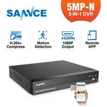 SANNCE 5MP N 8CH HD видео наблюдения DVR 5в1 H.264 + цифровой рекордер