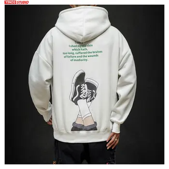 

Dropshipping Autumn Japanese Streetwear Hooded Pullover 2020 Mens Causal Pocket Tops Male Cartoon Pattern Sport Hoodies