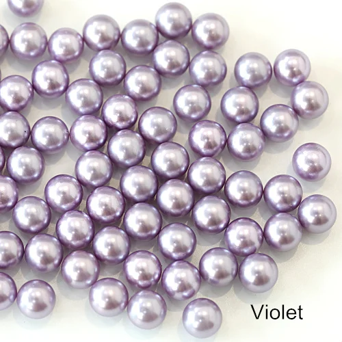 Violet Много цветов ABS имитация стразы жемчуг Круглые клеевые бусины DIY свадебное платье подвески бусы ожерелье Изготовление ювелирных изделий B3841 - Цвет: Violet