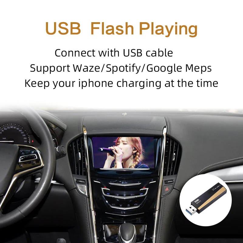 Sinairyu беспроводной Apple Carplay для Cadillac XTS ATS SRX CTS XT5- Android авто зеркало в форме яблока iOS Wifi автомобиль играть Airplay