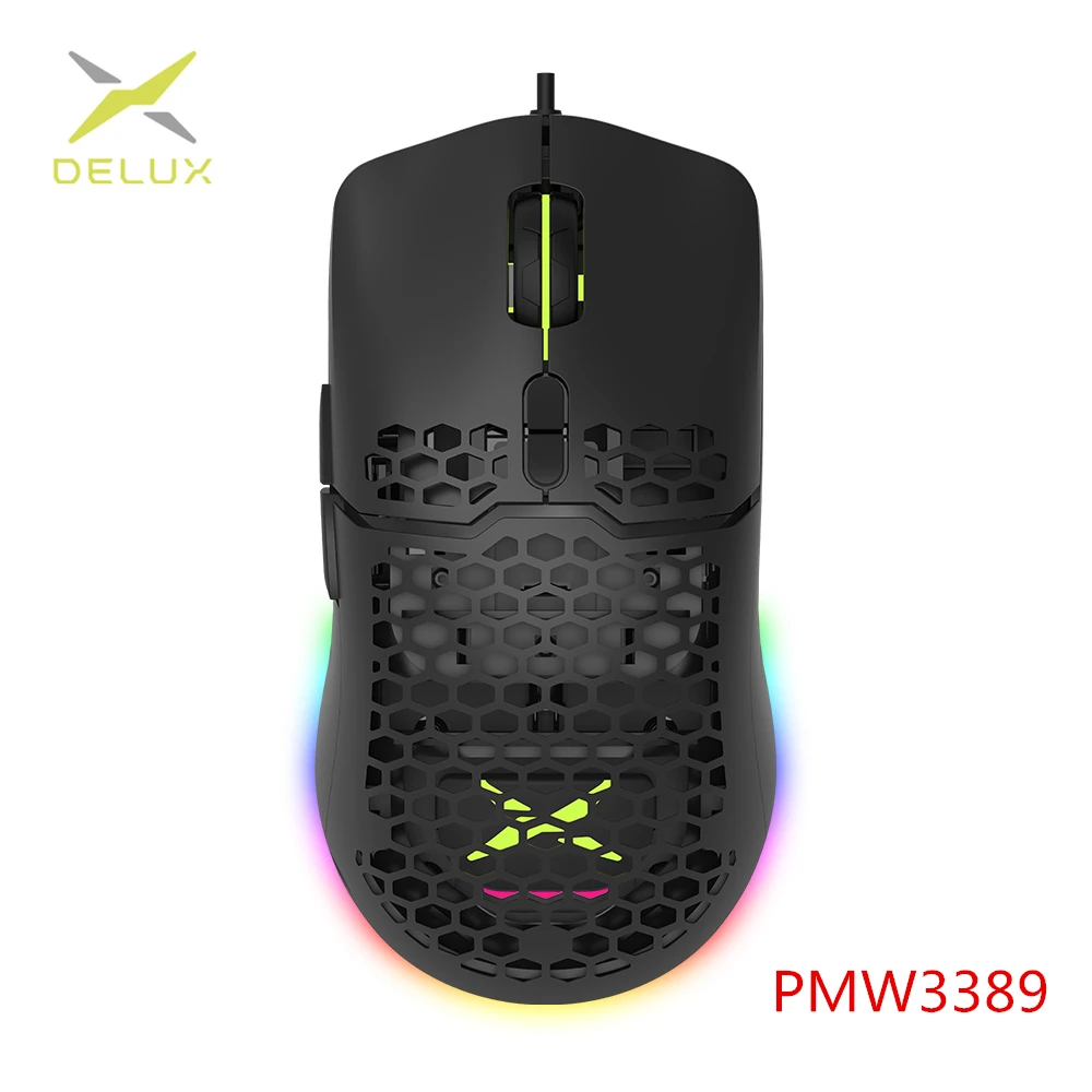 Мышь Компьютерная Delux M700 PMW3389 игровая с RGB-подсветкой 67 ГГц | Компьютеры и офис