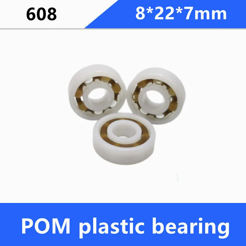 10/50pcs 608 Pom Plastic Bearing 8x22x7mm Deep Groove Ball Bearings