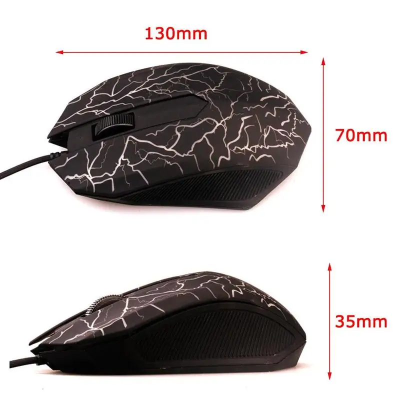 3D USB Проводная игровая мышь, светодиодный, оптическая, 7 кнопок, профессиональная геймерская компьютерная мышь для настольного компьютера, ноутбука, Регулируемая игровая мышь