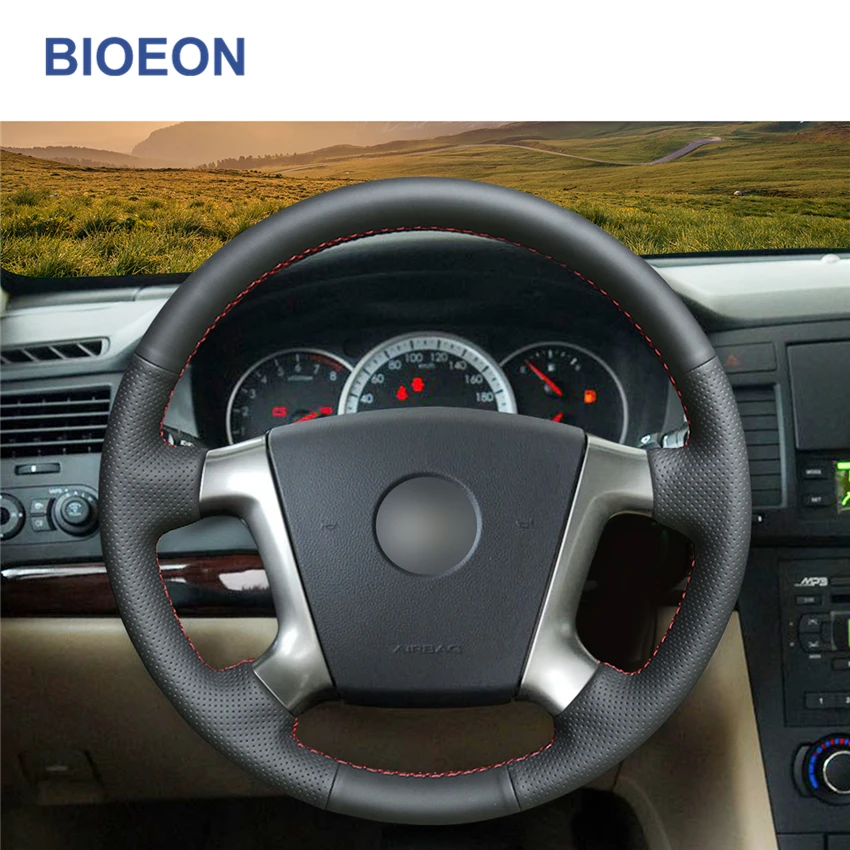 Черный PU искусственная кожа Чехлы рулевого колеса автомобиля для Chevrolet Chevy Epica 2006 2007 2008 2009 2010 2011