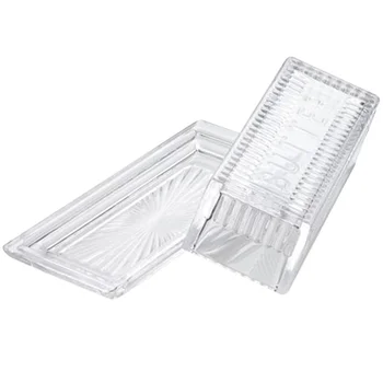 

Rectangular Butter Plate with Lid Clear Glass Dish Household Tableware for Home Hotel