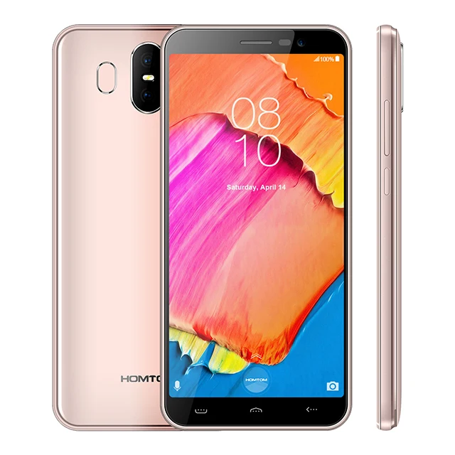 HOMTOM S17 2 Гб ОЗУ 16 Гб ПЗУ мобильный телефон Android 8,1 mt6850 четырехъядерный 5," 18:9 полный дисплей отпечатков пальцев Лицо ID смартфон - Цвет: Gold