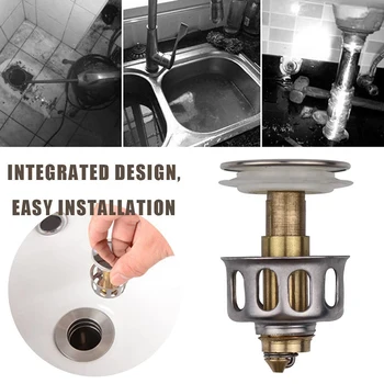 

Universal Wash Basin Bounce Drain Filter Sink Drain Vanity Stopper Bathroom Accessories Bathtub Plug Trap Hair Catcher Faucet