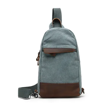 

Oil Canvas Chest Bag Crossbody Bag Outdoor Sports Genuin Leather Chest Bags For Men Multifunction Chest Bags For Men Waterproof