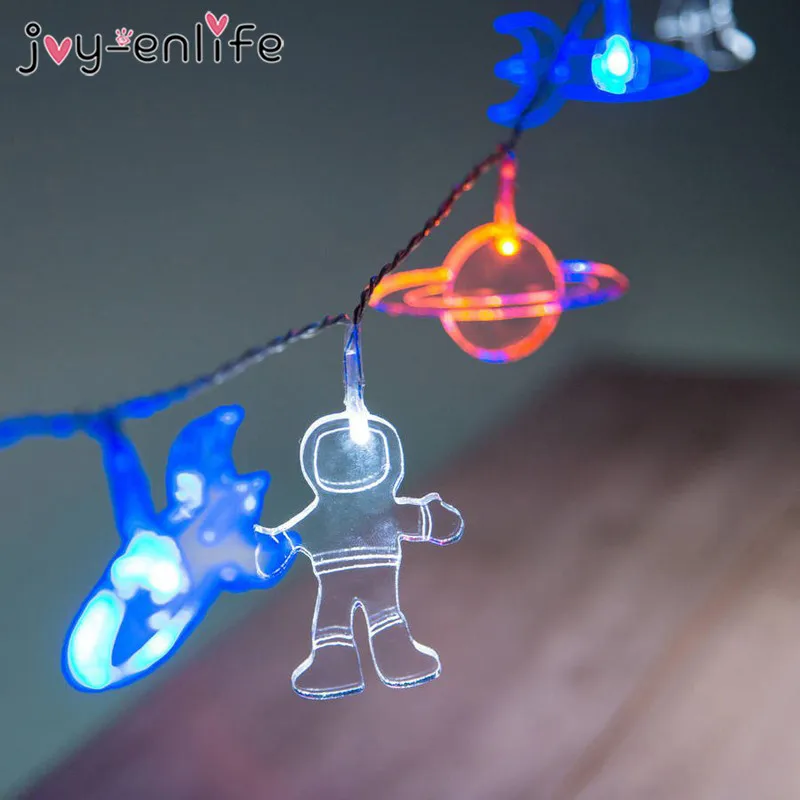 Led-Lights Birthday-Supplies Rocket Spaceship Mars Solar-System Astronaut Party First
