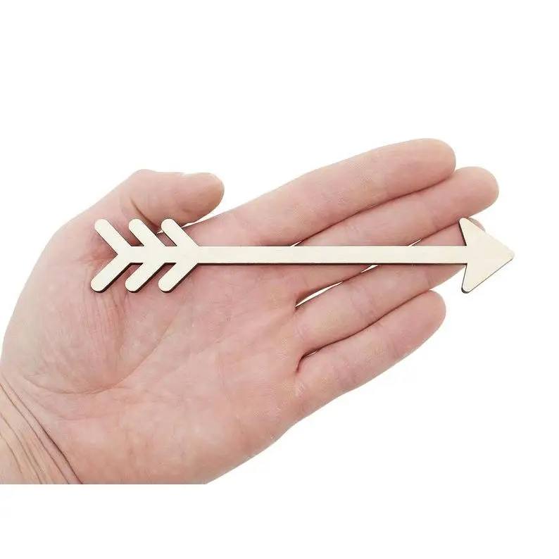 

Wooden Feathered Pointing Arrow (15cm) Shape, Wood Cutout, DIY Crafting Ornament Tag Decoration Gift 1057