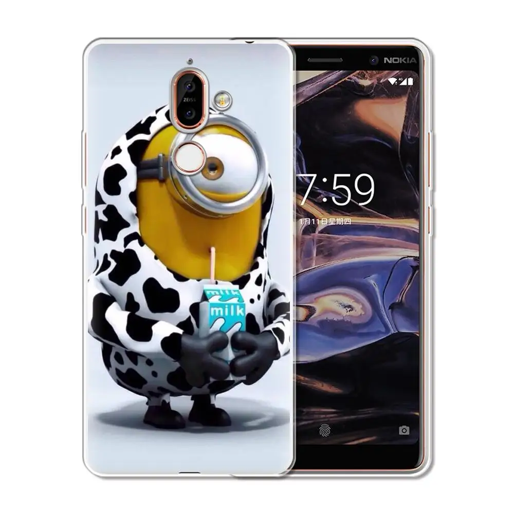 Мягкий силиконовый чехол из ТПУ для Nokia 1 3 5 8 6 2 7 Plus 2018 4 X71 симпатичная задняя