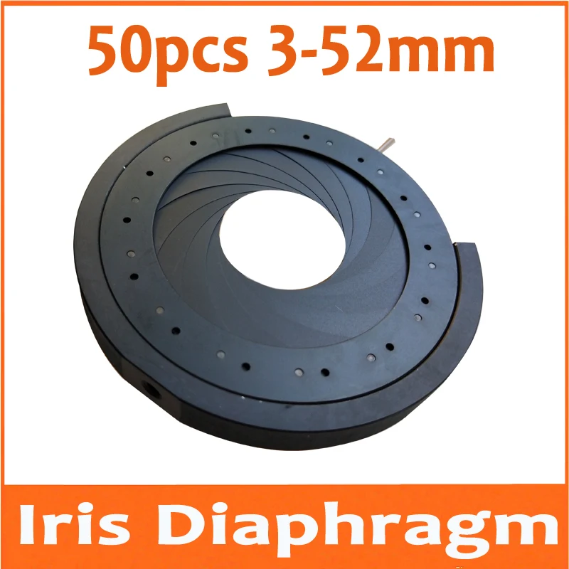

50pcs 3-52MM Amplifying Diameter Zoom Optical Iris Diaphragm Aperture Condenser 14pcs Leaves for Digital Camera Microscope