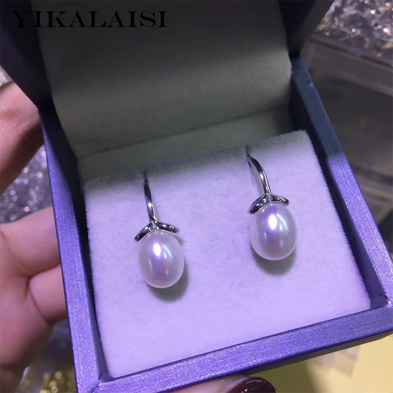 

YIKALAISI 925 Sterling Silver Natural Freshwater Pearl Jewelry For Women 8-9mm Pearl Sze 4 Color