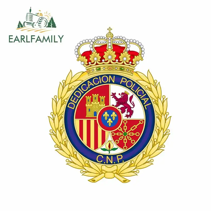 EARLFAMILY 13 см x 10 3 для бейджа Услуги полиции украшения Испания стекло защиты от ветра