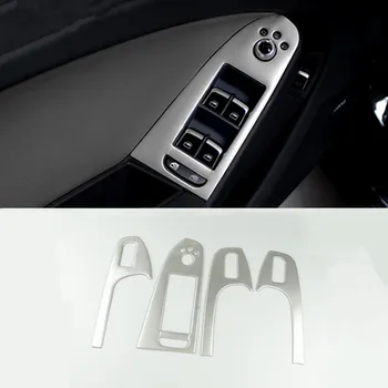 Beste Cnoricarc Auto Styling Portierruit Lifter Knop Frame Cover Trim Strip Voor Audi A4 B8 Lhd Interieur Armsteun Handvat sticker