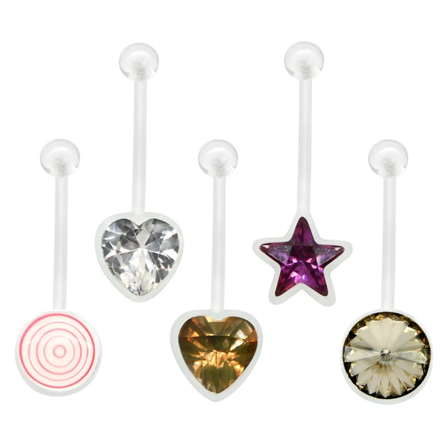 Pregnancy Maternity Flexible Bioplast Long Belly Button Rings Briana  Williams Navel Retainer - Walmart.com