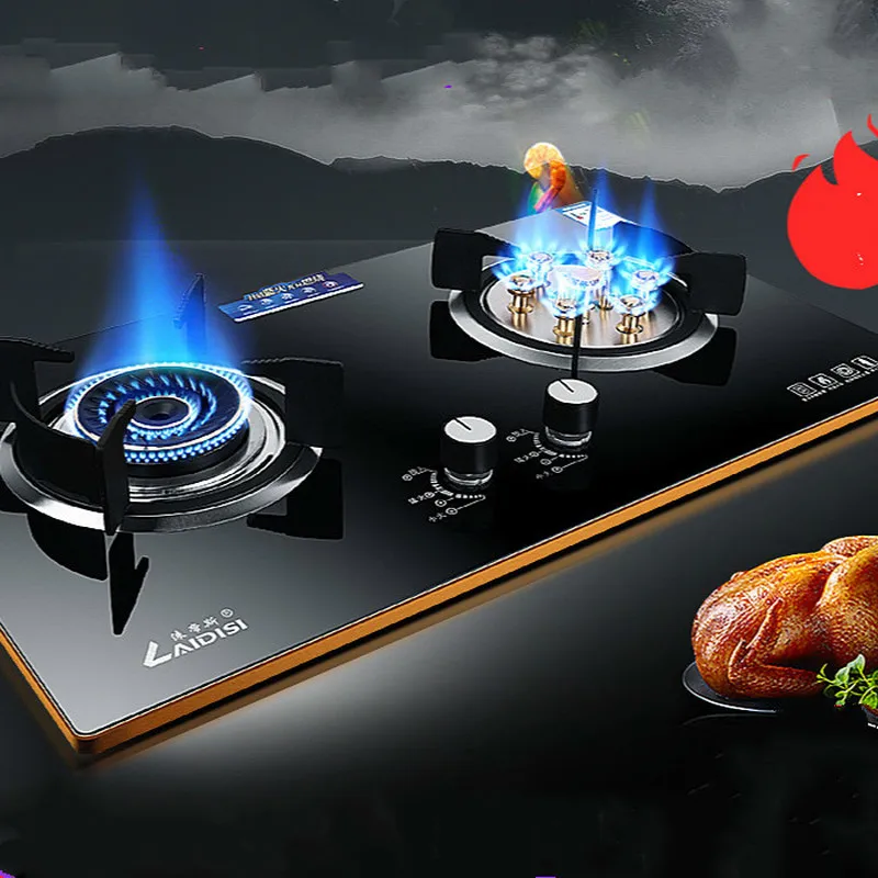 Бытовая закаленная стеклянная газовая плита для сжиженного газа fierce fire