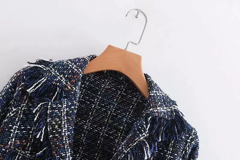 AliExpress EBay,, осень, стиль, Европа и Америка, женское платье с кисточками, твидовое пальто, модная одежда