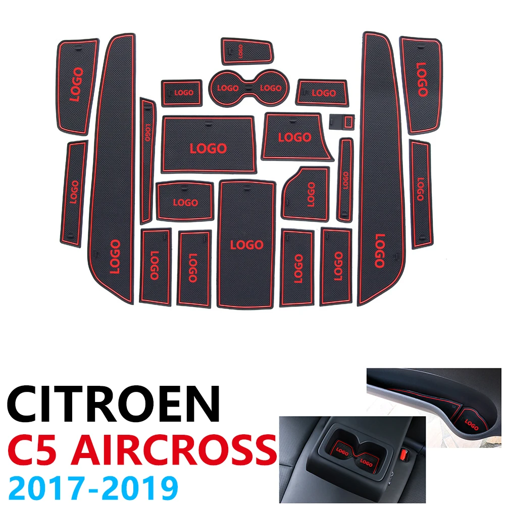 

Anti-Slip Rubber Cup Cushion Door Groove Mat for Citroen C5 Aircross 2017 2018 2019 22Pcs C5-Aircross Accessories Car Stickers