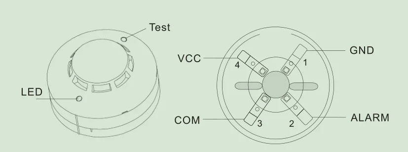 Wired diagram of wired detector