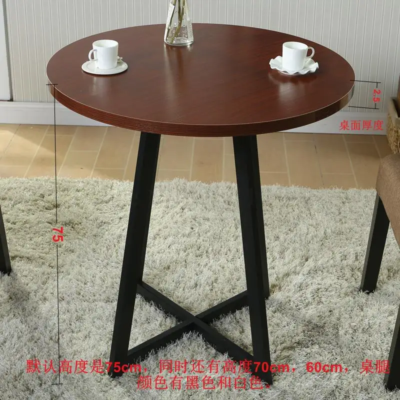 60x75cm 3 Простой повседневный журнальный столик для маленькой квартиры, обеденный стол, стол для переговоров, стол для приема и стулья, Балконный стол - Цвет: 60x75cm 3