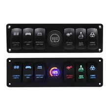 Универсальный Водонепроницаемый 6 банд светодиодный кулисный переключатель панель автоматический выключатель вольтметр 12 в 24 В для лодки внедорожник Грузовик