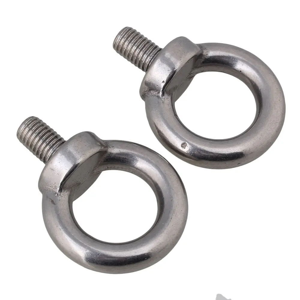 

304 Stainless Steel M12 European Style Ring Shape Screws Threaded Eyed Bolt Pack of 2