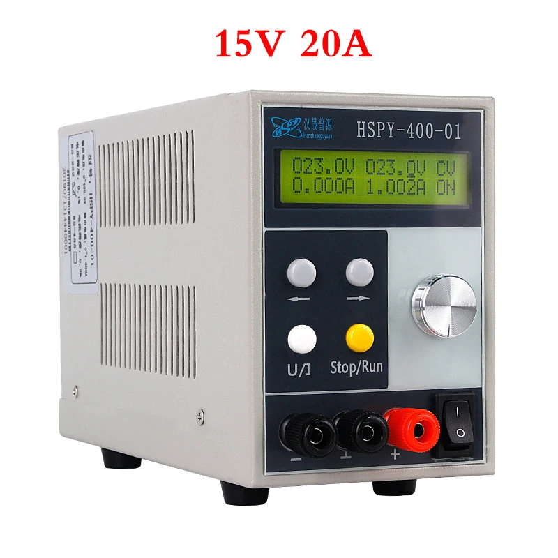 

4-digits HSPY 15V 20A DC Lab Adjustable Switching Power Supply Laboratory 0.01V 0.001A Programmable Bench Source Digital