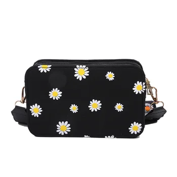 

Summer New Printed Small Square Bag 2020 Fashion Small Daisy Female Bags Wide Nylon Shoulder Strap Shoulder Messenger Bag Sac