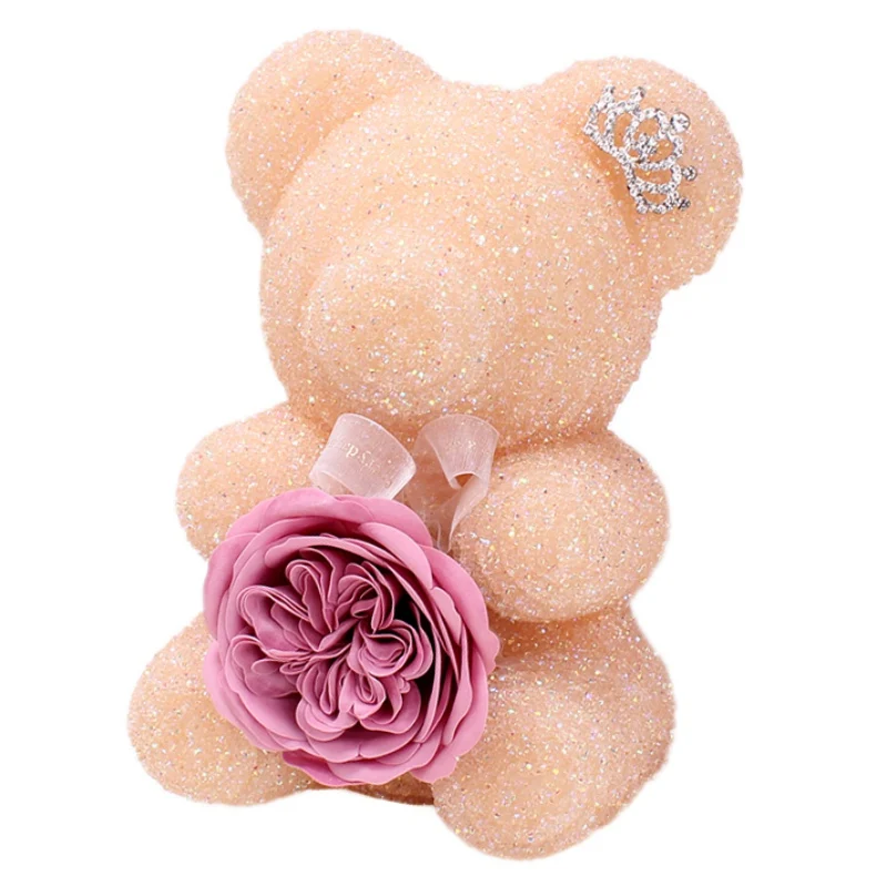 1 Crystal Diamond Rose Bear Birthday Wedding Party Gifts Crystal Diamond Rose Bear With Immortal Flower Romantic Valentine Gift - Цвет: E