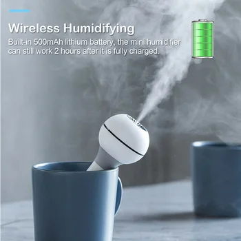 

Humidifier 5000ml Wireless Mini Air Humidifier Ultrasonic Portable USB Cool Mist Diffuser for Office Home Rechargeable And Wirel