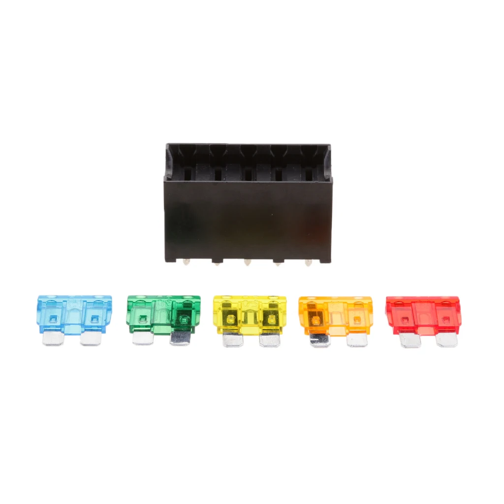 5 Way ATC Blade Fuse Box Holder For Car Boat Marine Machinery 12V 24V