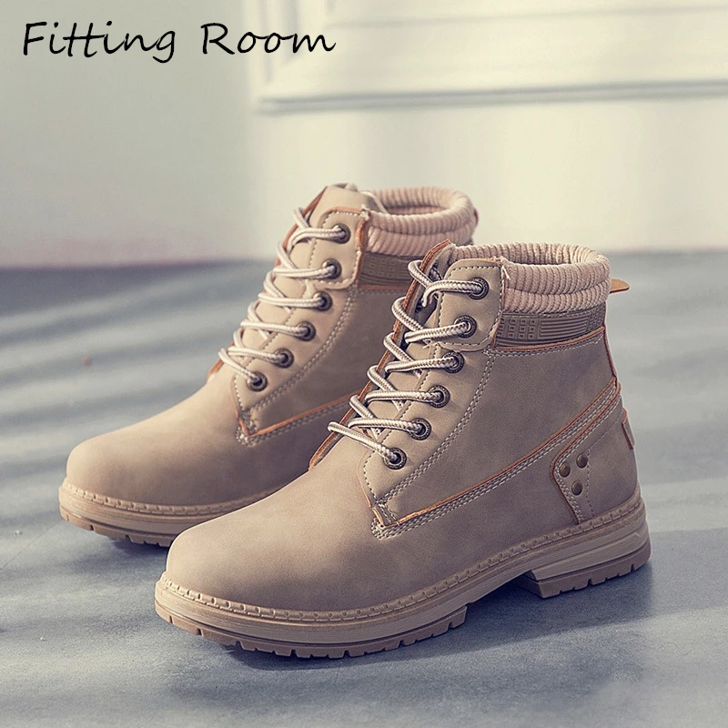 

2019 Winter Women's Boots Timber Land Boots Snow Casual Shoes Leather Ankle Boot Man Big size Shoes Military Boots For Women