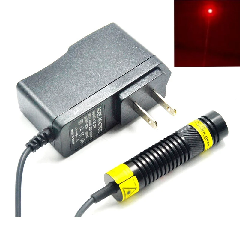 

Dot Focusable Red Laser 50mW 648nm 650nm Locator Module w Adapter 16*68mm