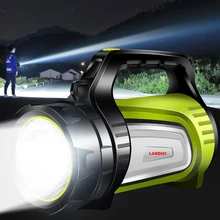 

Powerful Flash Light Torch USB Rechargeable Flashlight Searchlight Double Side Lamp Taillight Warning Marquee with OSRAM LED