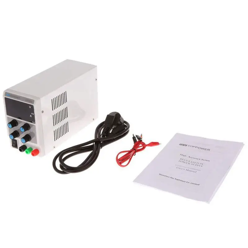 AAAE Top-0-30V 0-3A Мини цифровой модульный источник питания лабораторный Регулируемый DC Ток Напряжение Выход ЕС разъем