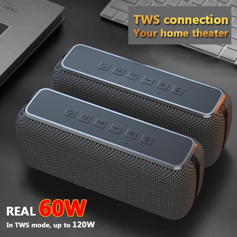 60W Big Power Bluetooth Speaker Wireless Portable