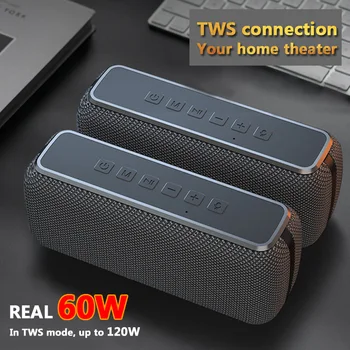 

60W Big Power Bluetooth Speaker Wireless Portable Column Waterproof DSP Subwoofer Music Center with Voice Assistant 6600mAh