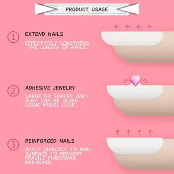 

Nail Art Home Decor Poly Gel Set Acrylic Builder Poly Nail Pro Dry Tools gel Natural Art Nail Long Jelly Quick Gel Polish D Y0F7