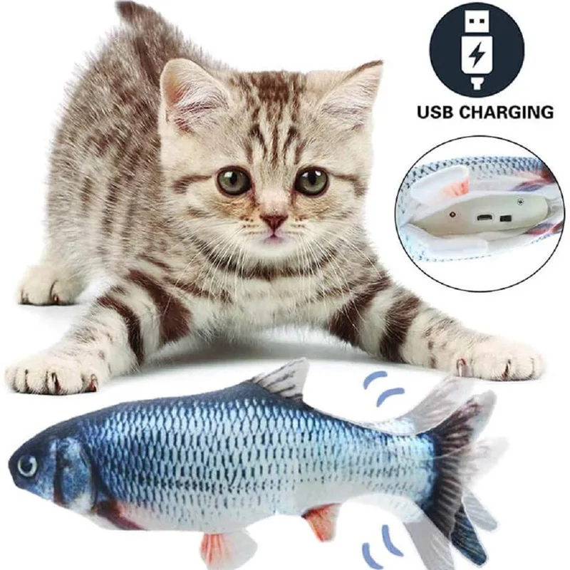 

Electronic Cat Toy 3D Fish Electric USB Charging Simulation Fish Toys for Cats Pet Playing Toy cat supplies Pet Soft