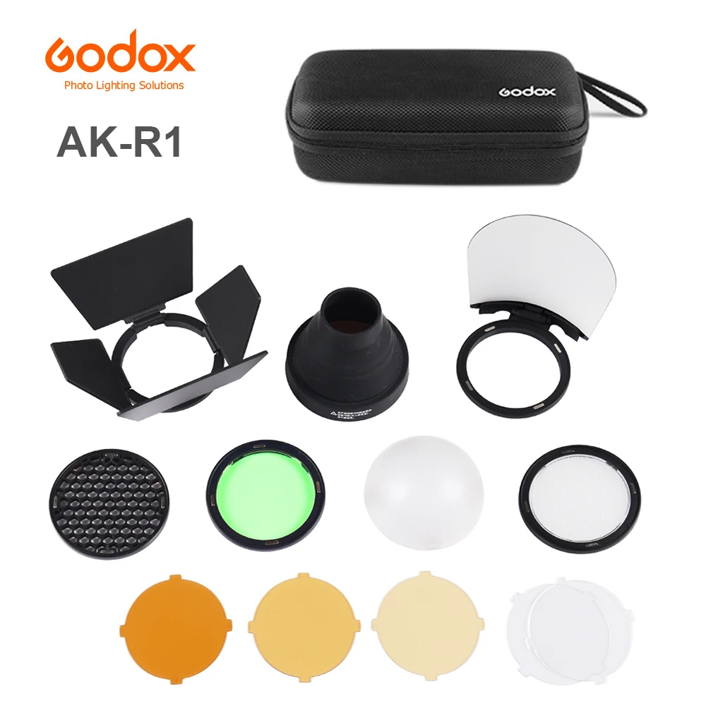 Kit d'accessoires GODOX AK-R1 pour Flash à tête Ronde Godox AD200 EC200 H200R Noir