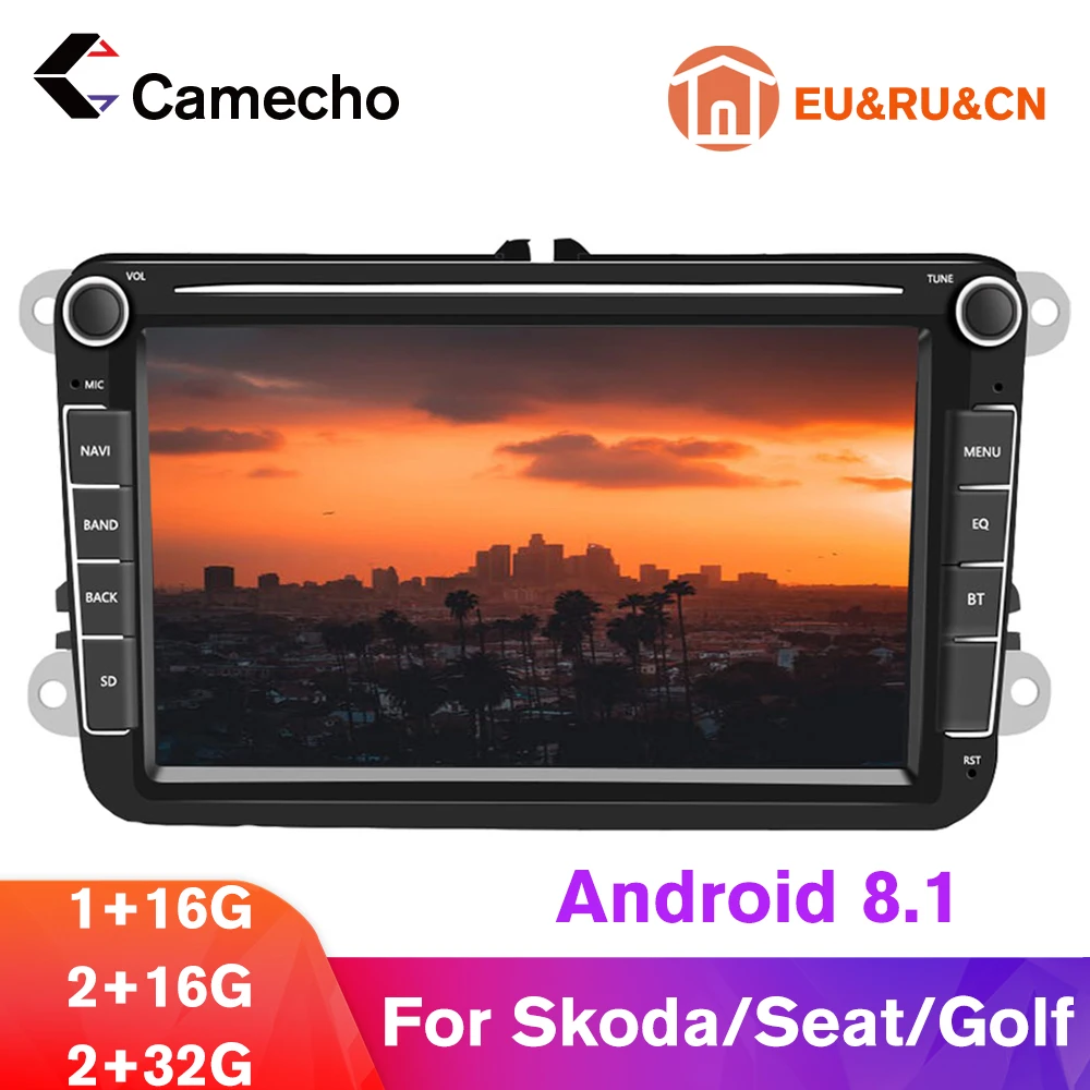Camecho Android 8 1 автомобильный мультимедийный плеер GPS 2 Din Авто радио для