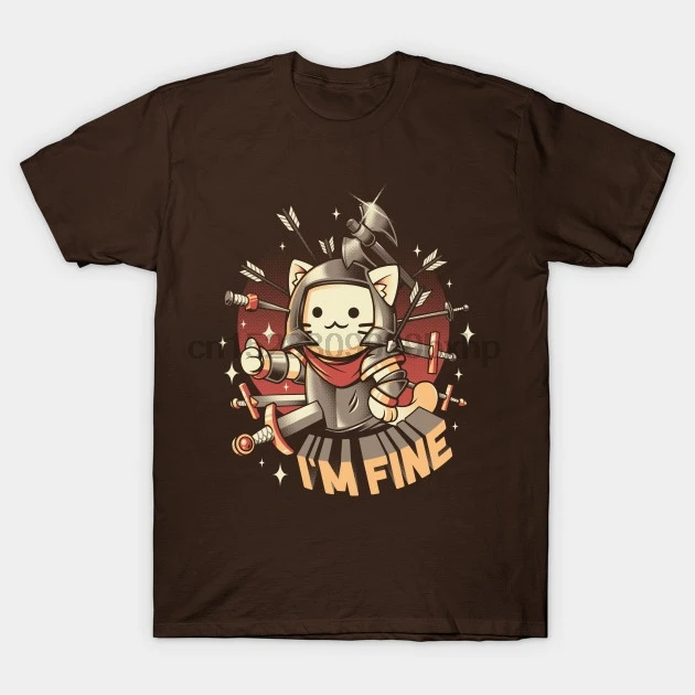 Мужская футболка Im Fine Cat wo топы | одежда