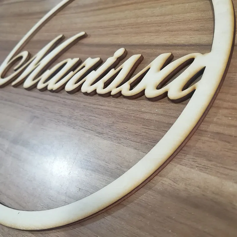 Wedding Wooden Round Name Sign Personalized Name Circle Signs Rustic Wedding Centerpieces Country Decoration
