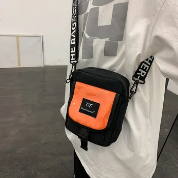 

2020 Unisex small bag wild messenger bag female transparent shoulder bag male student tide brand Teenagers hip hop Messenger Bag