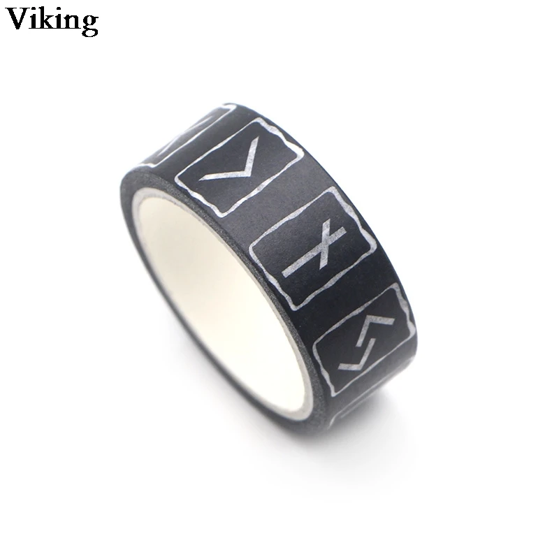 20 шт./компл. 15 мм х 5 м Viking прохладный черный лента Washi рукоделие изоляционная лента клейкая наклейки с лентами Декоративные Канцелярские ленты G0132