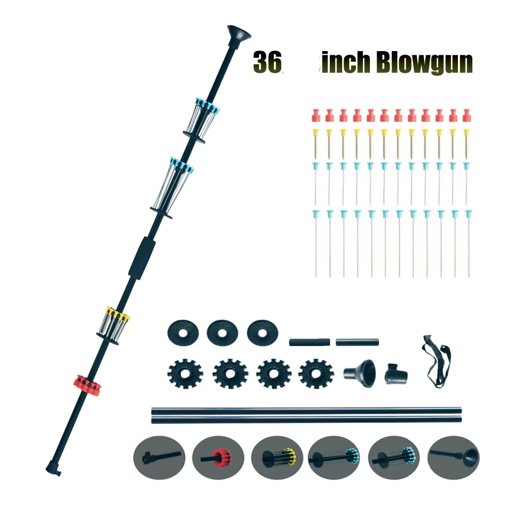 Алюминий 36 дюймов 48 дюймов с прицелом и 48 дротиков Blowgun для спорта на открытом воздухе оборудованные развлекательные тренировки стрельбы - Цвет: 36 inches