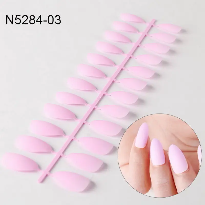 Поддельные ногти матовые однотонные полное покрытие поддельные ногти Панк модные вечерние для женщин и девушек CJ666 - Цвет: 3