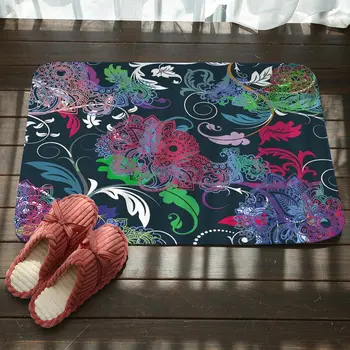 

Bohemian Elephant Ethnic Style Doorway Carpets Rugs Room Bedroom Decor Non-slip Floor Mat Bathroom Kitchen Doormat Clean Mat