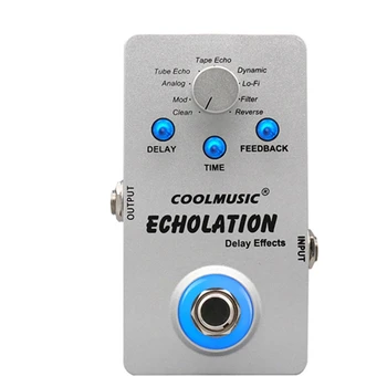 

Coolmusic Digital Delay Guitar Effects Pedal with 9 Delay Effects of Analog, Tube-Echo, Tape-Echo, Dynamic, Filter and Reverse